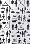 Shower curtain peva couple  black/white (rings incl.) new