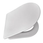Soft closing d-shape toilet seat Veno slim duroplast white new